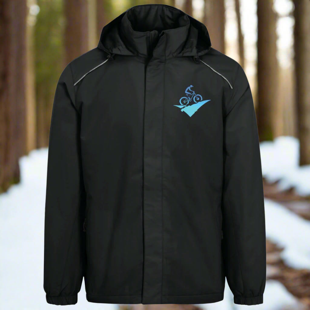Mens Weather Proof Fleece Lined Jacket With Hood fat biking jacket - black
