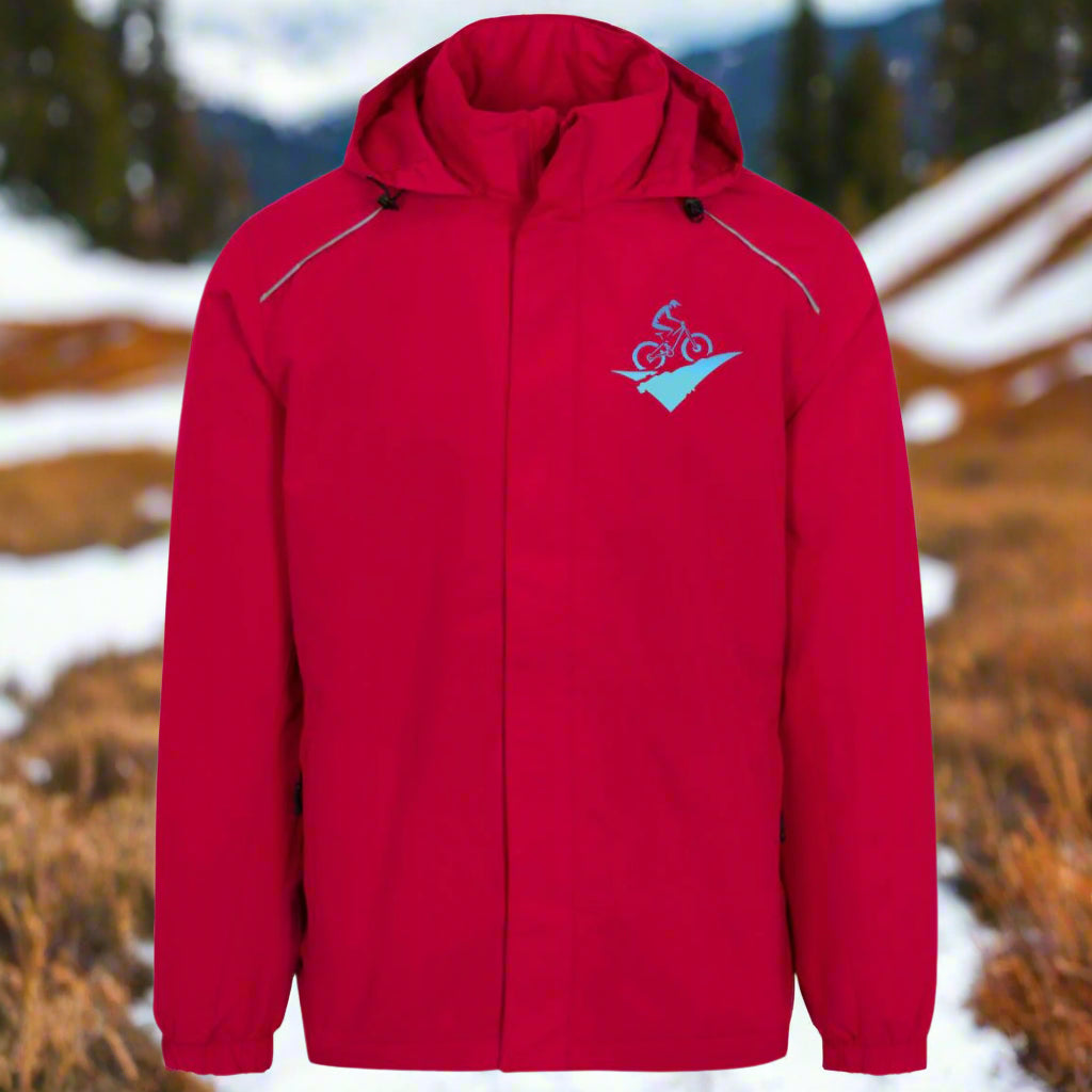Mens Weather Proof Fleece Lined Jacket With Hood fat biking jacket - red
