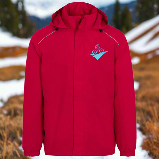 Mens Weather Proof Fleece Lined Jacket With Hood fat biking jacket - red