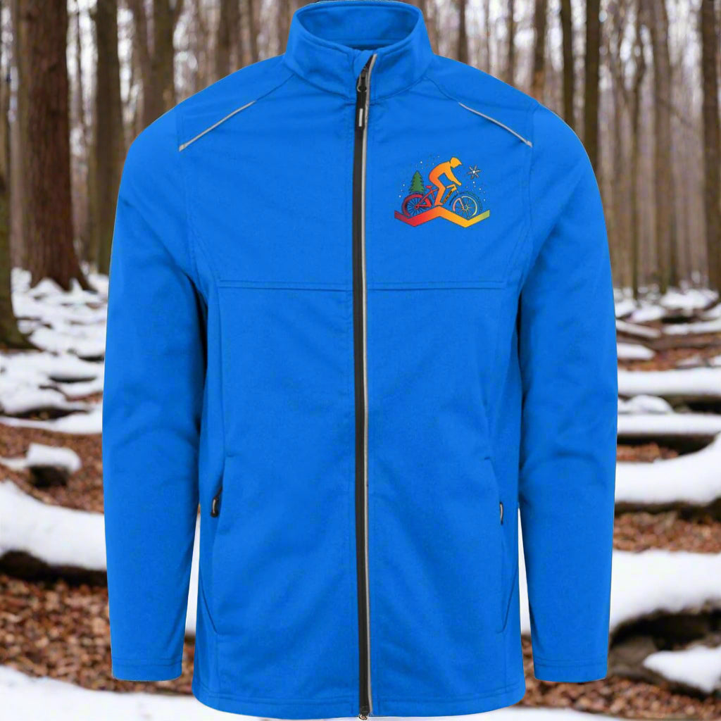 Mens Winter Cycling Weatherproof Tech Soft-Shell Jacket blue