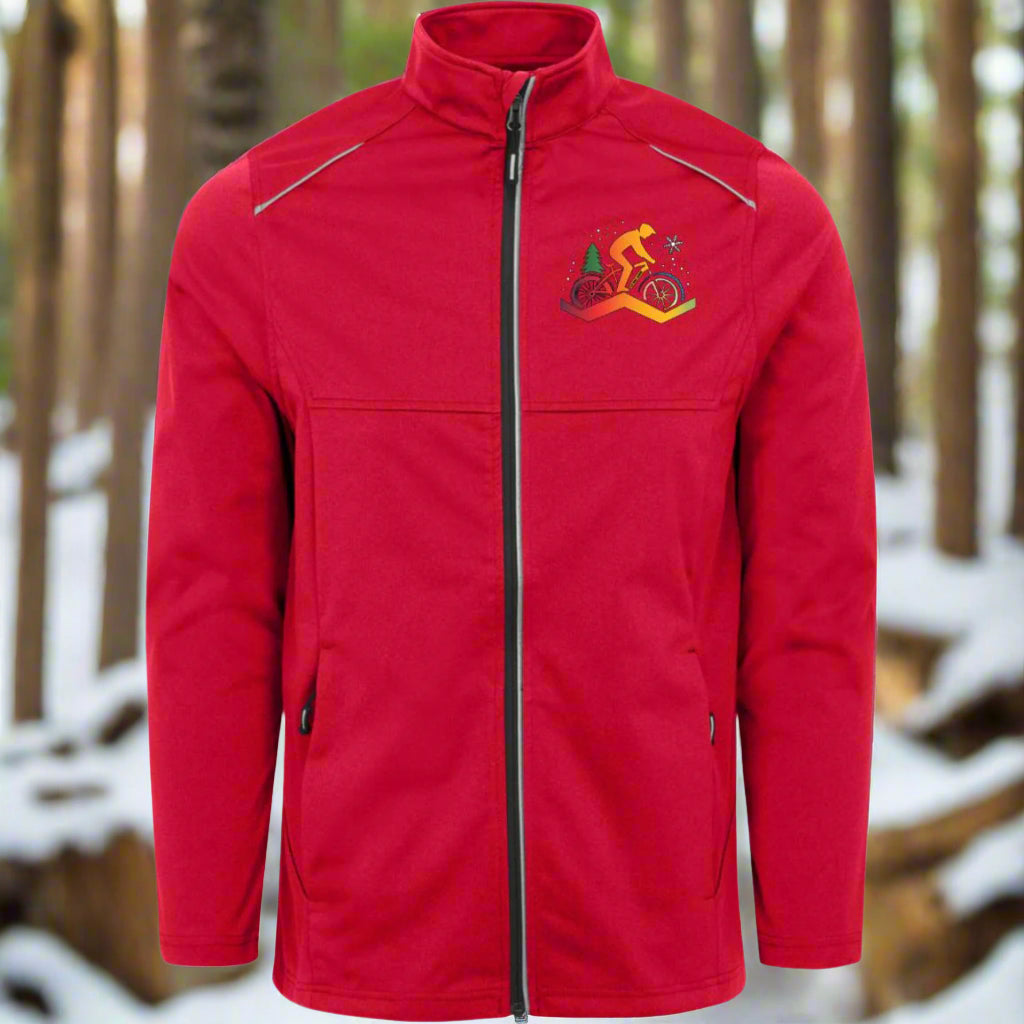 Mens Winter Cycling Weatherproof Tech Soft-Shell Jacket red