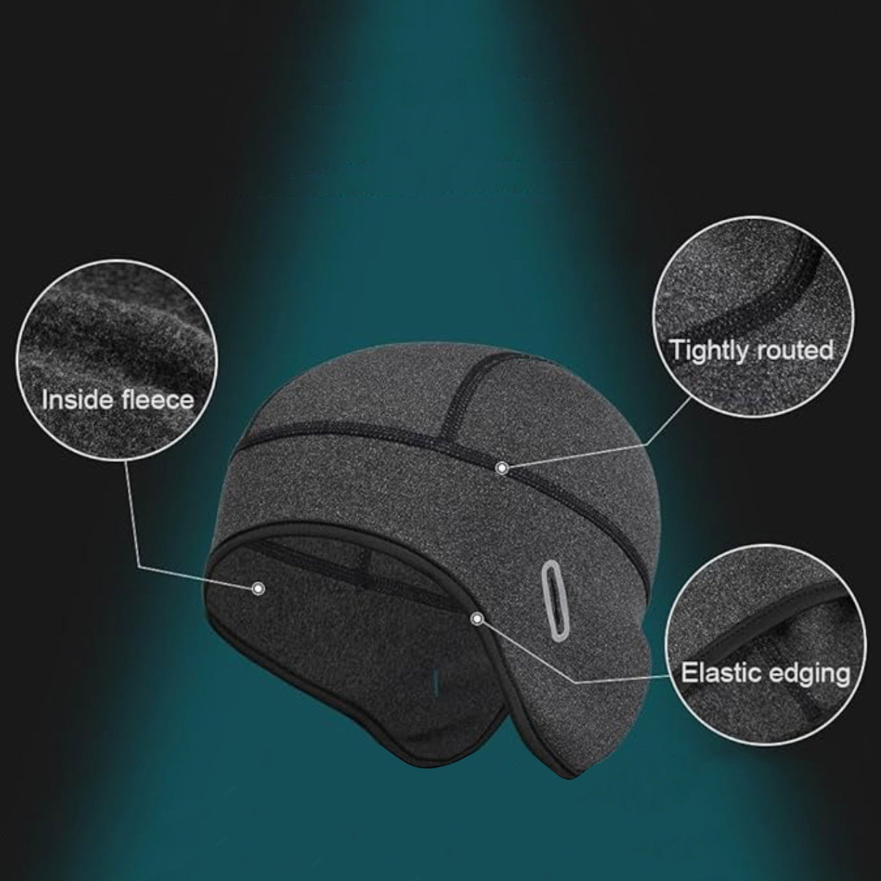 The Winter Helmet Beanie for Cold Weather Cycling and Fat Biking will keep your ears toasty warm this winter. The unisex beanie is super soft and thin enough to fit under your helmet comfortably. Plus, we put slits on each side so you can slide the your sunglasses so they rest on your ears. You also won't overheat wearing it! It features highly breathable, moisture wicking fabric. One size fits most melons.