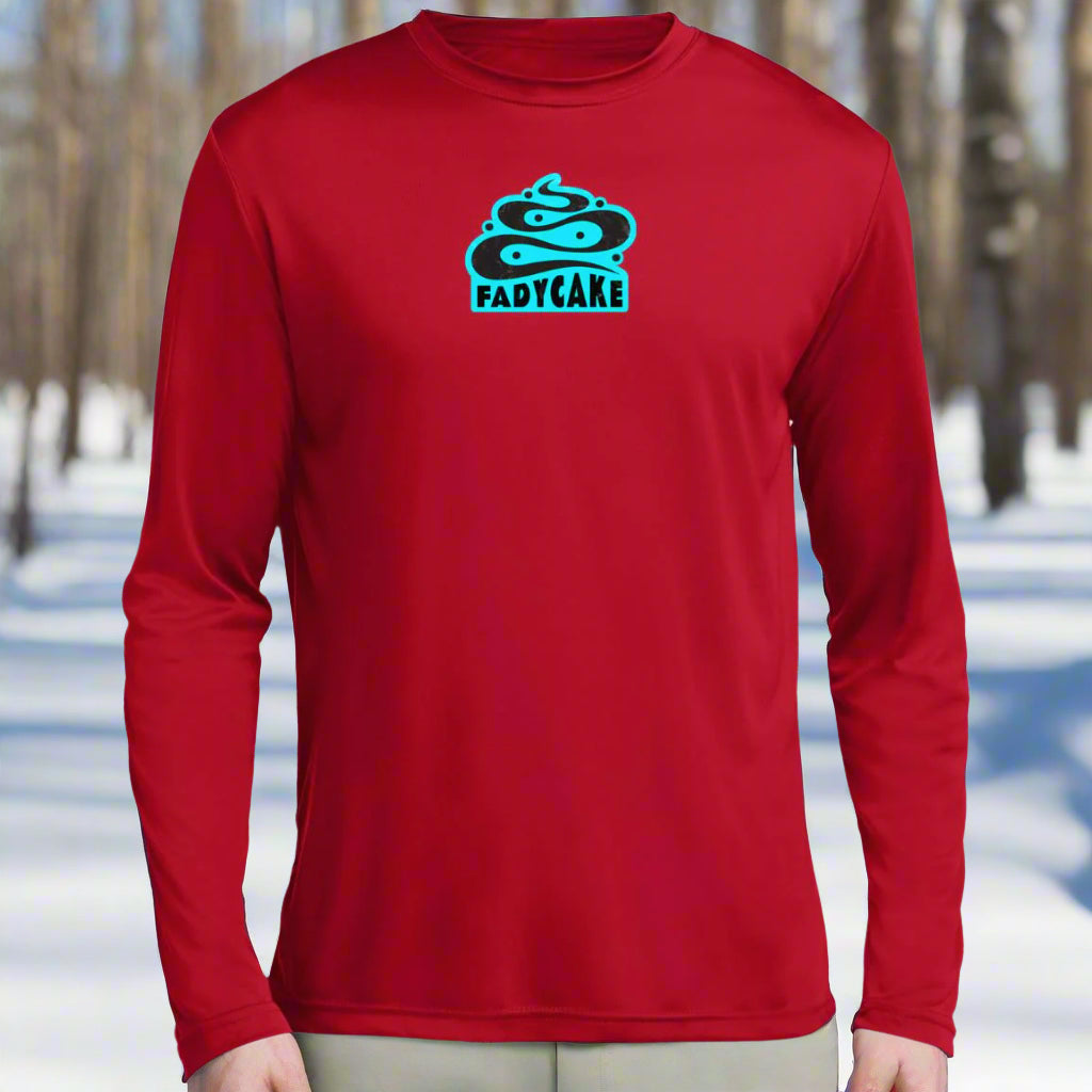 FADYCAKE Logo Ice Blue Long Sleeve Riding Shirt
