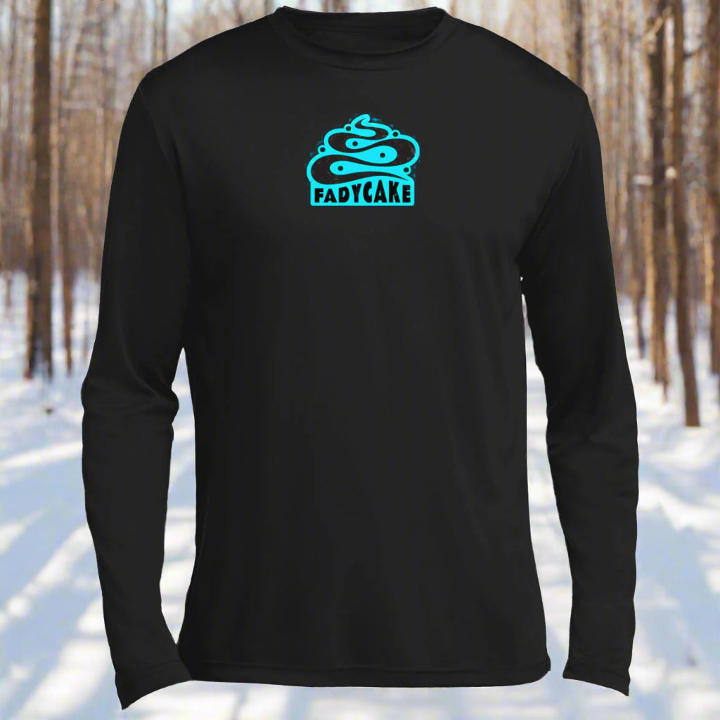 FADYCAKE Logo Ice Blue Long Sleeve Riding Shirt