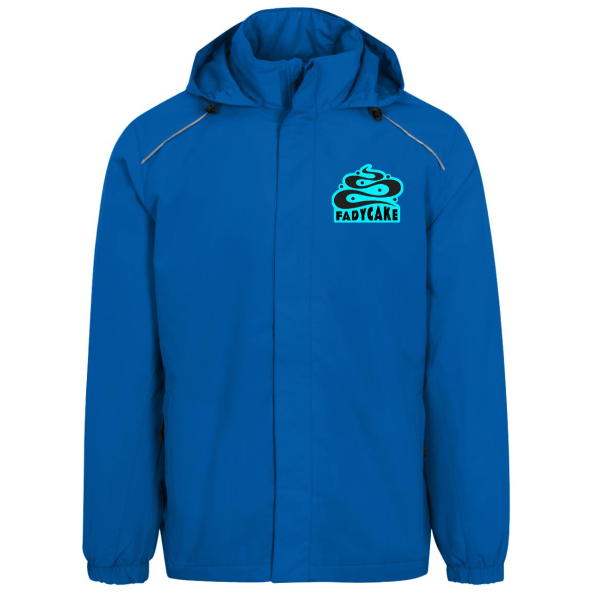 Mens FADYCAKE Weather Proof Fleece Lined Jacket With Hood fat biking jacket - blue
