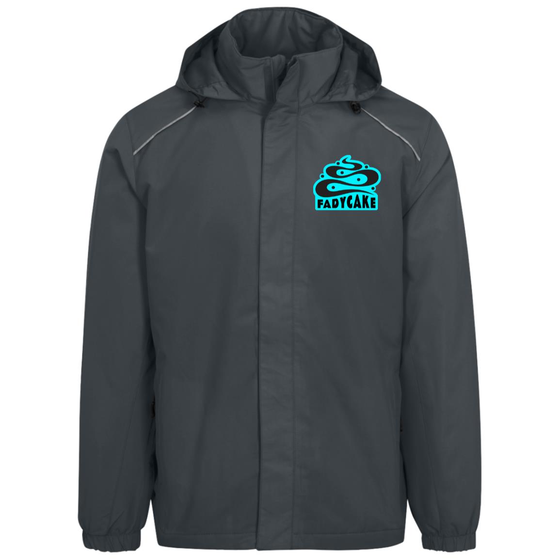 Mens FADYCAKE Weather Proof Fleece Lined Jacket With Hood fat biking jacket - carbon