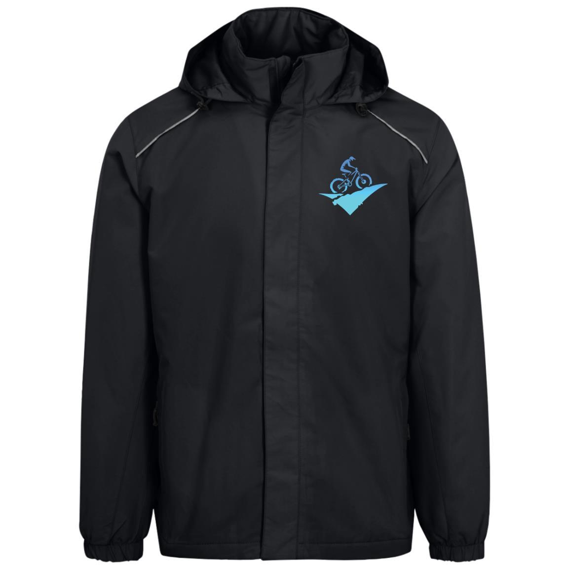 Mens Weather Proof Fleece Lined Jacket With Hood fat biking jacket - black