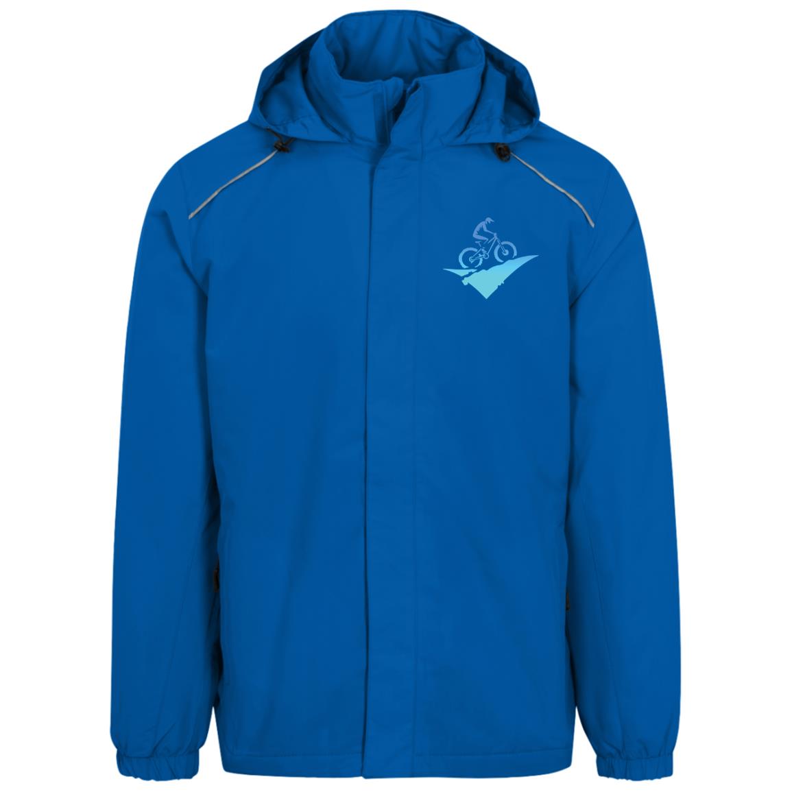 Mens Weather Proof Fleece Lined Jacket With Hood fat biking jacket - blue