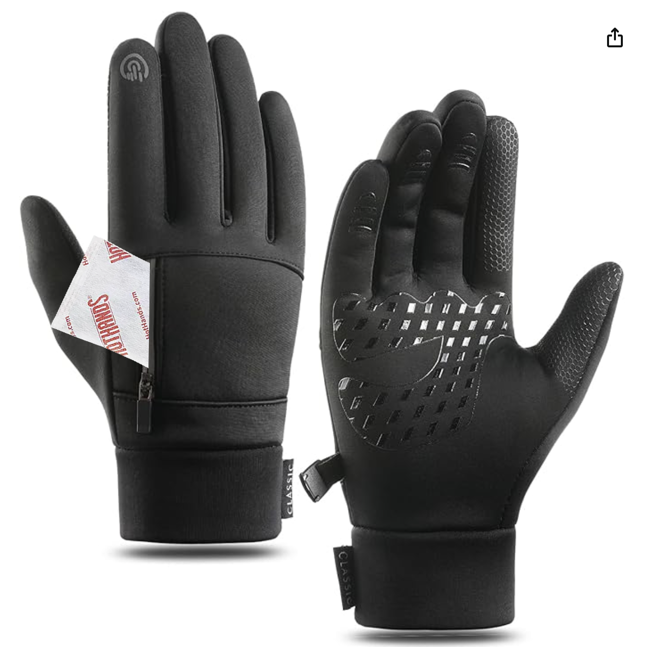 Weatherproof Fat Biking Gloves with Pocket for Hand Warmer | Fat Bike Asinine - Black