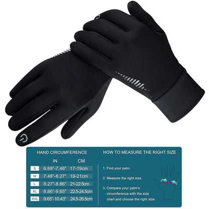 Weatherproof Fat Biking Riding Gloves for Winter Cycling. These glove will keep your hands dry and warm this winter. Unisex winter bike riding gloves have anti-slip grip material so you can be confident that you'll be able to operate your shifters and break levers with ease. Lined with super soft micro-fleece. Features index finger pads so you can operate your smart devices. We highly recommend using with our handlebar mittens for even more warmth when it's extra cold.