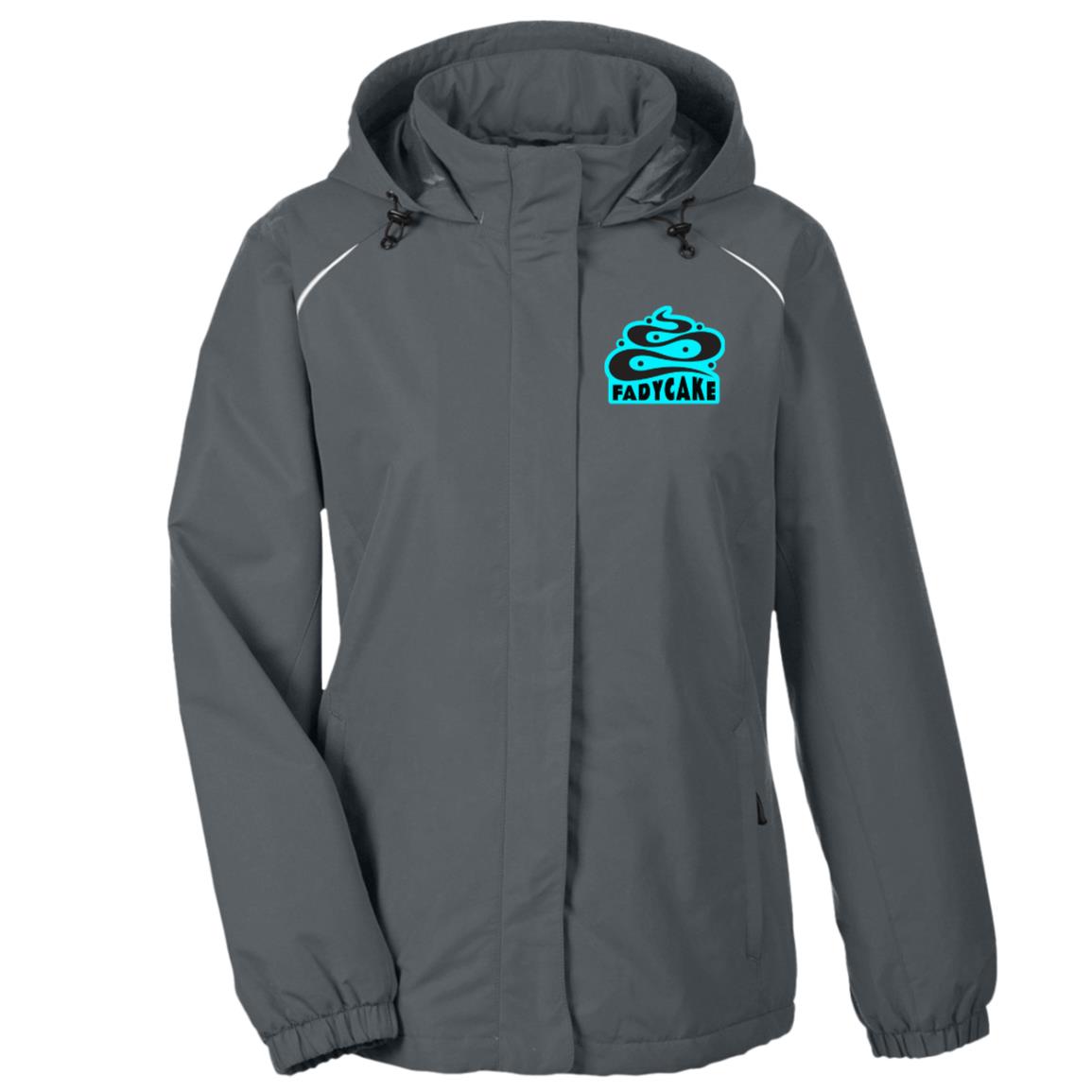 Womens FADYCAKE Weather Proof Fleece Lined Jacket With Hood fat biking jacket - carbon
