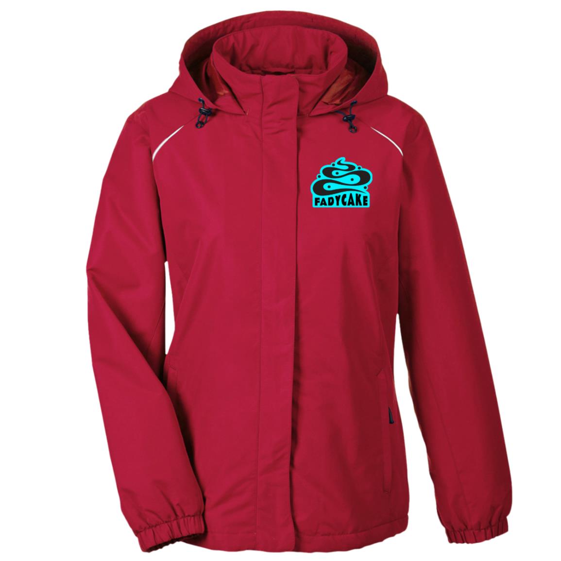 Womens FADYCAKE Weather Proof Fleece Lined Jacket With Hood fat biking jacket - red