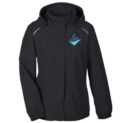 Womens Weather Proof Fleece Lined Jacket With Hood fat biking jacket - black
