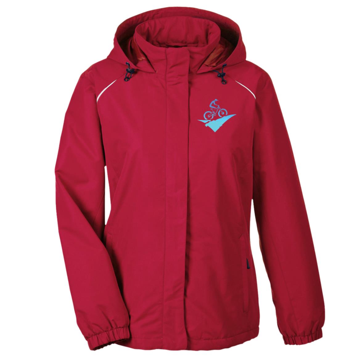 Womens Weather Proof Fleece Lined Jacket With Hood fat biking jacket - red
