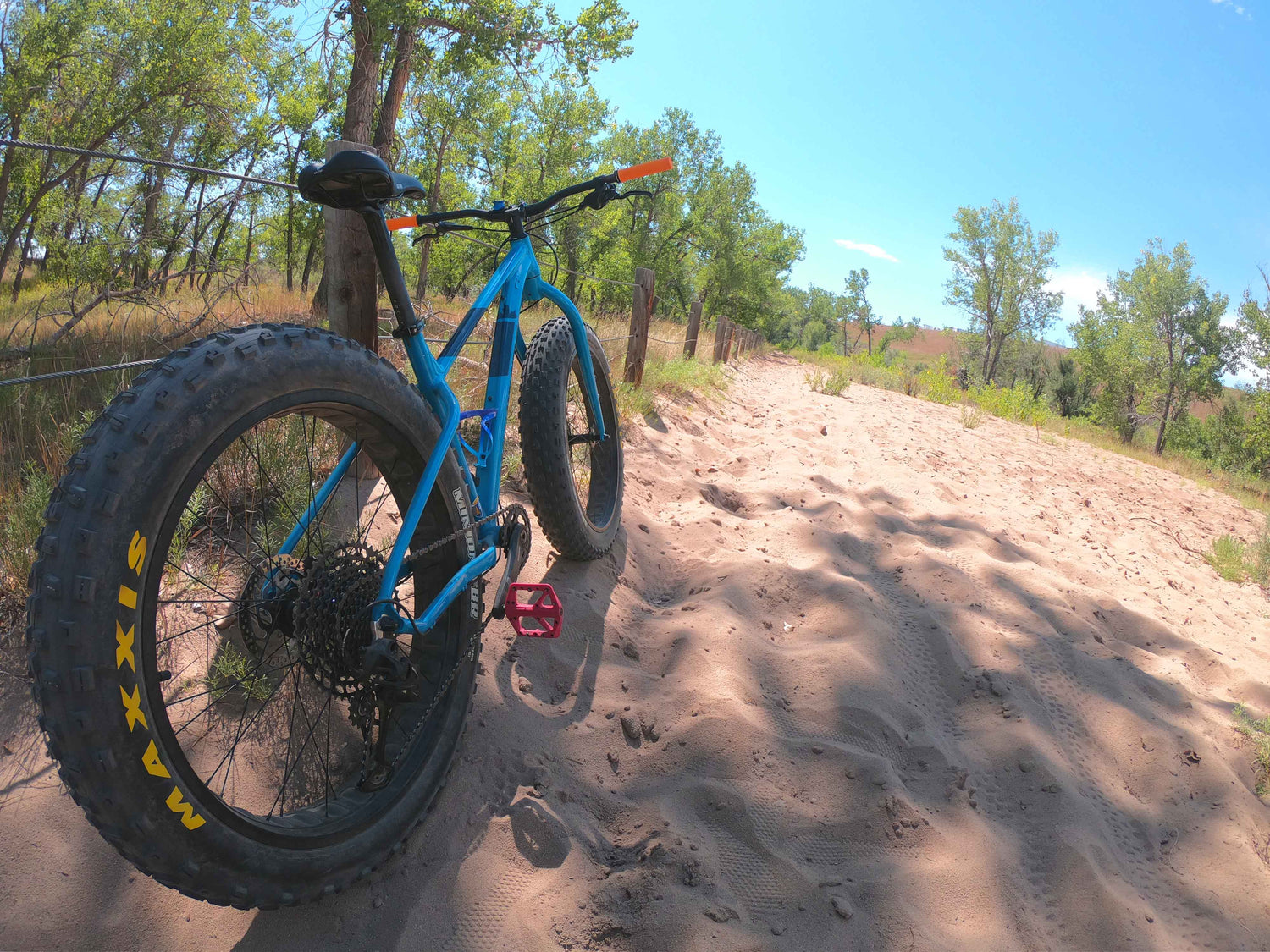 fat biking on single track trail